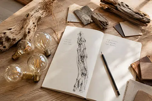 Ontwerp en materiaalkeuze voor exclusieve houten wandlamp met Edison lampen