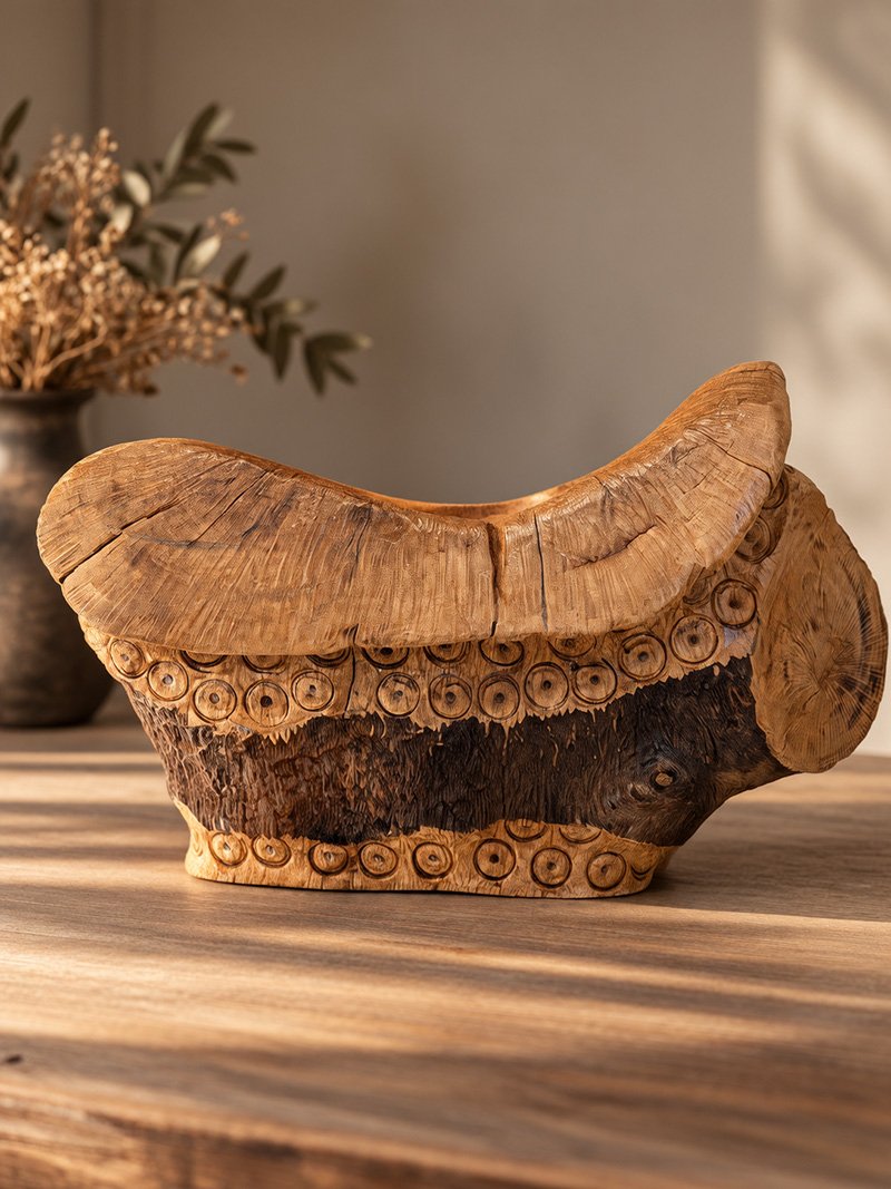 Alma de la Tierra is een unieke, handgemaakte houten design fruitschaal