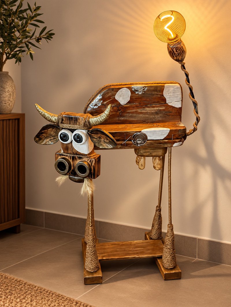 Doña Lucía – handgemaakte sculpturale bijzettafel met verlichting
