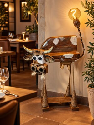Doña Lucía – handgemaakte sculpturale bijzettafel met verlichting
