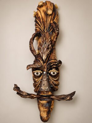El Viejo Sabio – Handgemaakte sculpturale wandkunst van hout en metaal