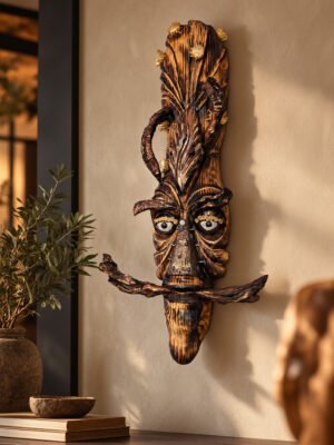 El Viejo Sabio – Handgemaakte sculpturale wandkunst van hout en metaal