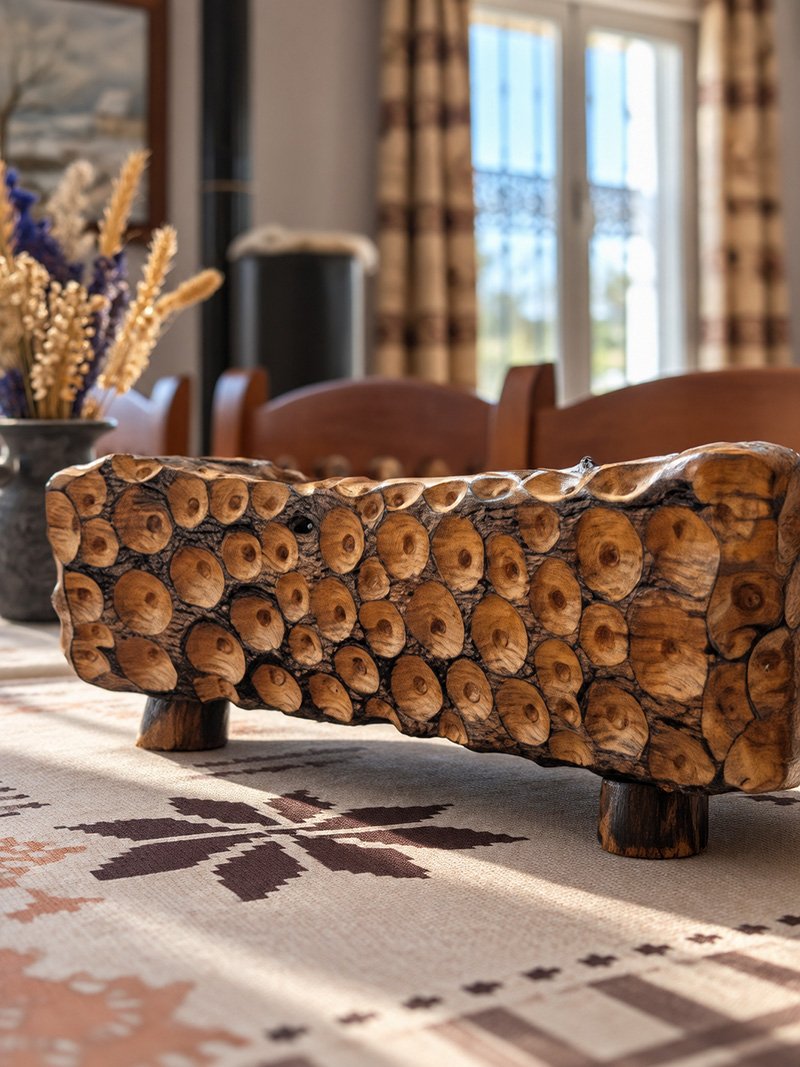 Flores de la Tierra is een exclusieve, handgemaakte houten kunstschaal