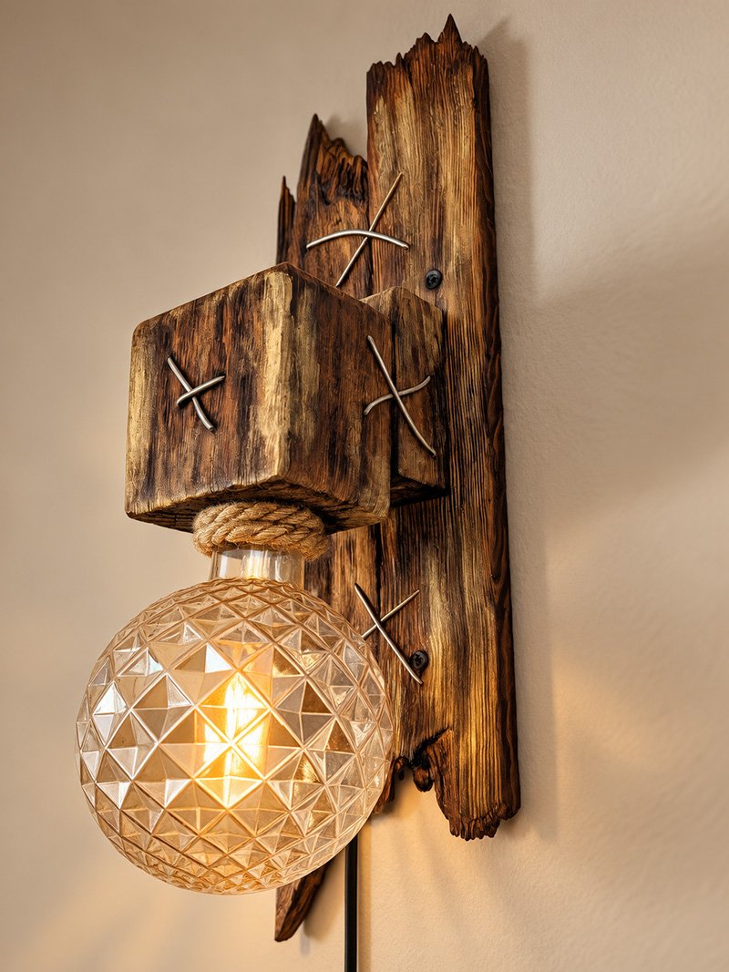 Luz Quebrada | Handgemaakte houten wandlampen – set van 2