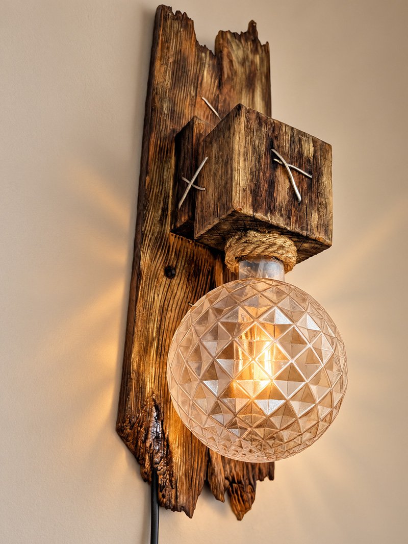 Luz Quebrada | Handgemaakte houten wandlampen – set van 2