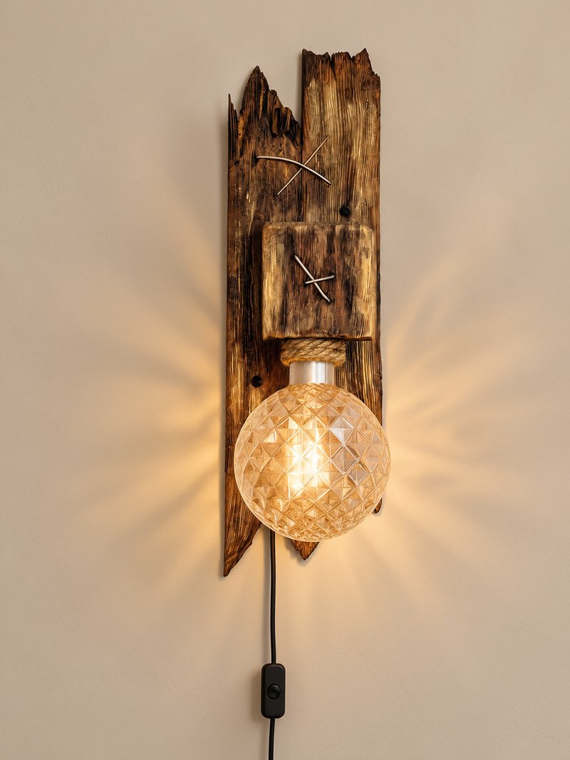 Luz Quebrada | Handgemaakte houten wandlampen – set van 2